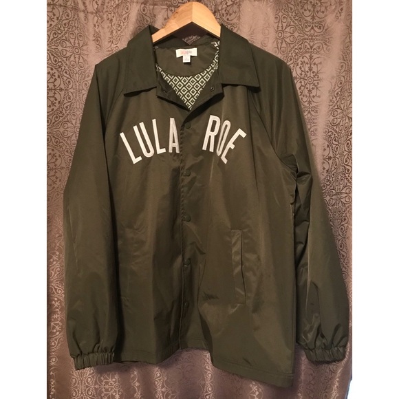 LuLaRoe Jackets & Blazers - LuLaRoe Rain Jacket Olive Green Logo Jacket Sz L